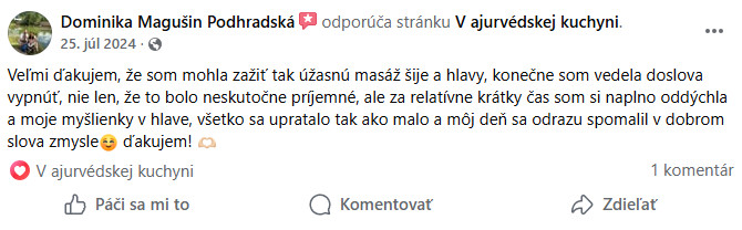 RECENZIA sneha AJURVEDA